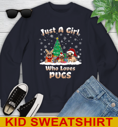 Christmas Just a girl who love pugs dog pet lover 110