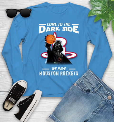 NBA Come To The Dark Side We Have Houston Rockets Star Wars Darth Vader Basketball Youth Long Sleeve 8
