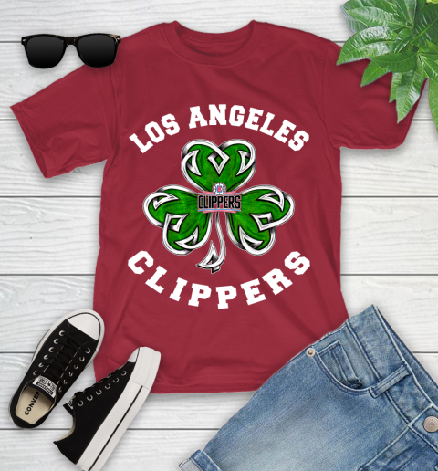 NBA Los Angeles Clippers Three Leaf Clover St Patrick's Day Basketball Sports Youth T-Shirt 14