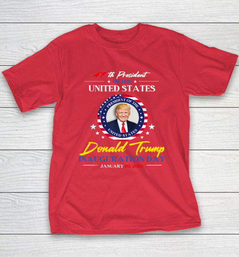 President Donald Trump Inauguration Day 2025 47th President Youth T-Shirt 7