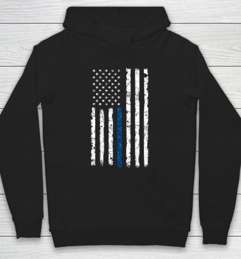 Thin Blue Line America Flag Hoodie