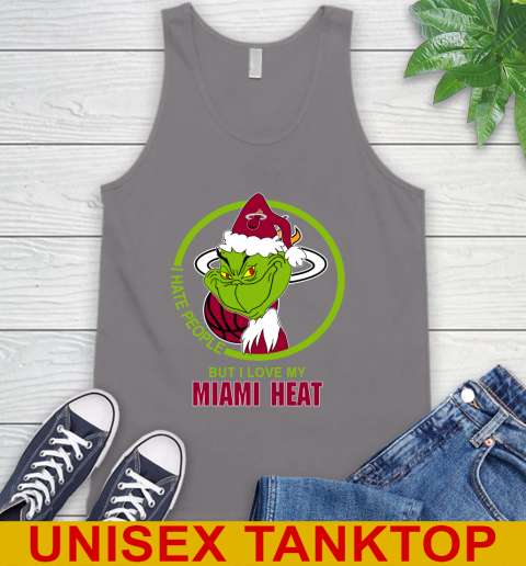 Miami Heat NBA Christmas Grinch I Hate People But I Love My Favorite Basketball Team Tank Top 7