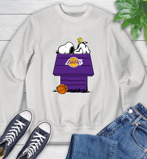 Los Angeles Lakers NBA Basketball Snoopy Woodstock The Peanuts Movie Sweatshirt