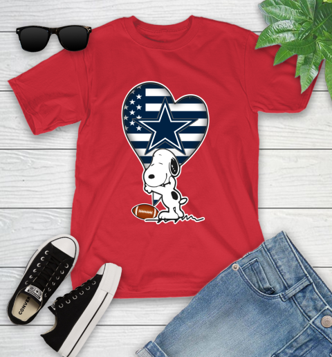 Dallas Cowboys NFL Football The Peanuts Movie Adorable Snoopy Youth T-Shirt 10