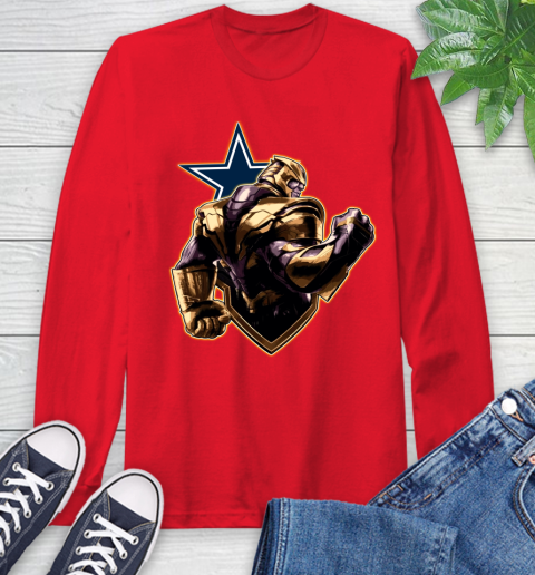 NFL Thanos Avengers Endgame Football Sports Dallas Cowboys Long Sleeve T-Shirt 10