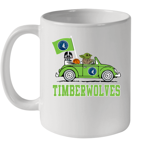 NBA Basketball Minnesota Timberwolves Darth Vader Baby Yoda Driving Star Wars Shirt Ceramic Mug 11oz