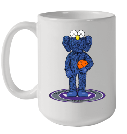 NBA Basketball Sacramento Kings Kaws Bff Blue Figure Shirt Ceramic Mug 15oz