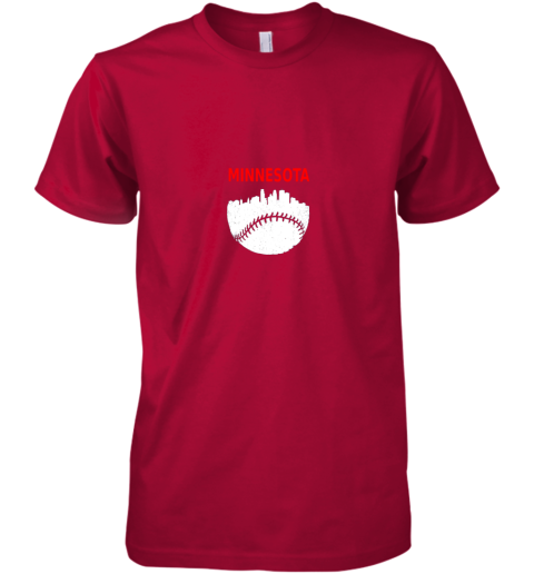 qkt0 retro minnesota baseball minneapolis cityscape vintage shirt premium guys tee 5 front red