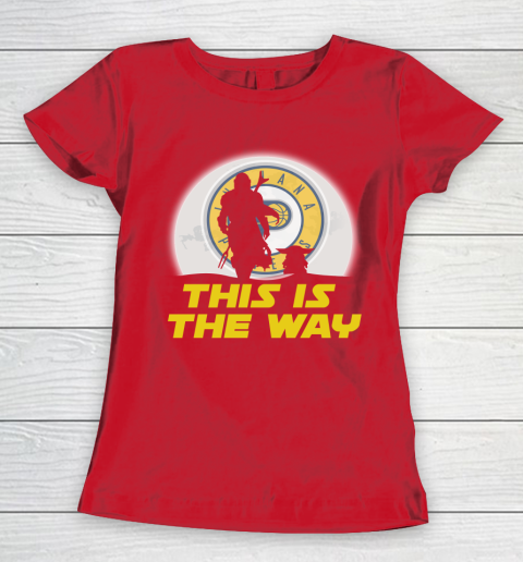 Indiana Pacers NBA Basketball Star Wars Yoda And Mandalorian This Is The Way Women's T-Shirt 9