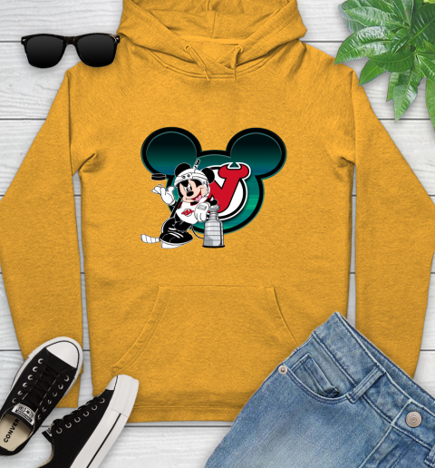NHL New Jersey Devils Stanley Cup Mickey Mouse Disney Hockey T Shirt Youth Hoodie 3