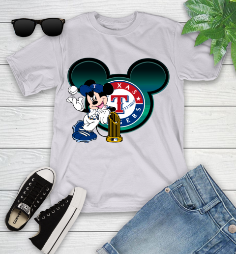 MLB Texas Rangers The Commissioner's Trophy Mickey Mouse Disney Youth T-Shirt 4