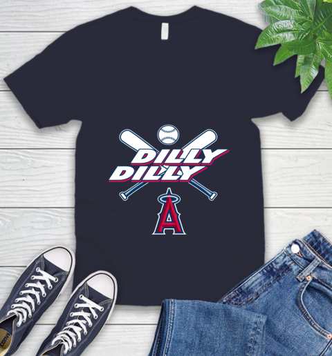 MLB Los Angeles Angels Dilly Dilly Baseball Sports V-Neck T-Shirt 3