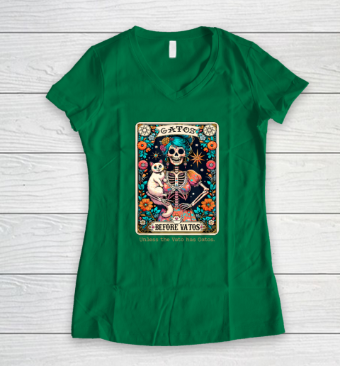 Gatos Before Vatos Unless The Vato Has Gatos Women's V-Neck T-Shirt 3