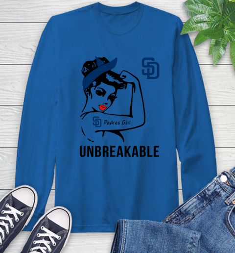 MLB San Diego Padres Girl Unbreakable Baseball Sports Long Sleeve T-Shirt 7