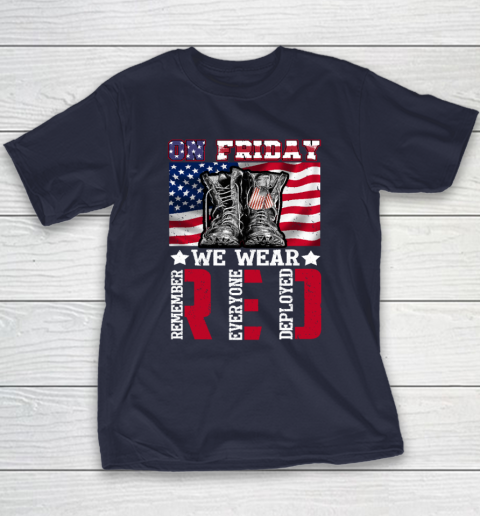 On Friday We Wear Red Remember Everyone Deployed Youth T-Shirt 2