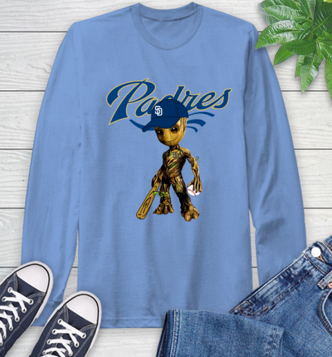 MLB San Diego Padres Groot Guardians Of The Galaxy Baseball Long Sleeve T-Shirt 11