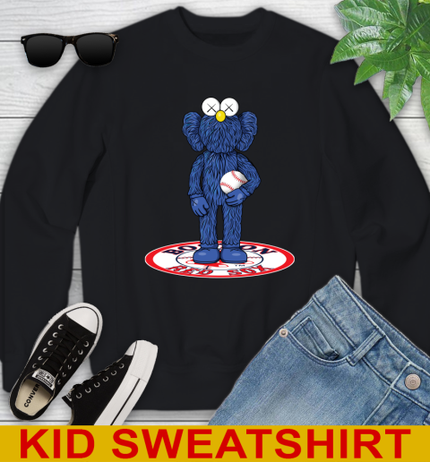 MLB Baseball Boston Red Sox Kaws Bff Blue Figure Shirt Youth Sweatshirt 2