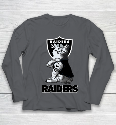 NFL Football My Cat Loves Oakland Raiders Youth Long Sleeve 6