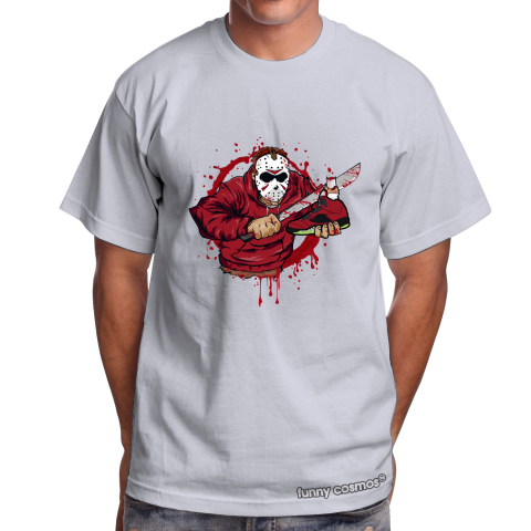 Air Jordan 5 What The Matching Sneaker Tshirt Jason Voorhees Red and Yellow Jordan Tshirt