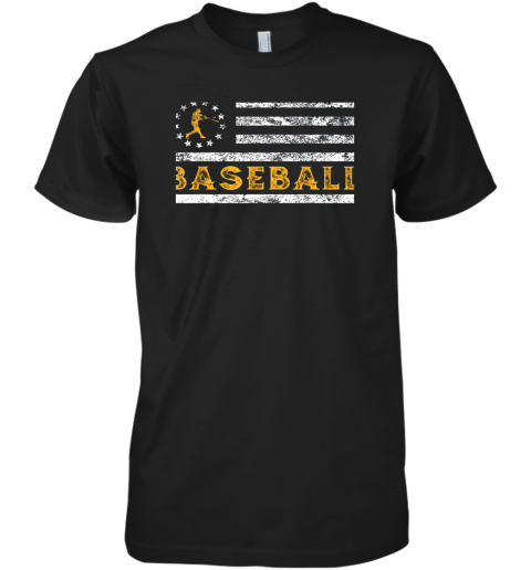 Baseball Lovers Vintage American Betsy Ross Flag Softball Premium Men's T-Shirt