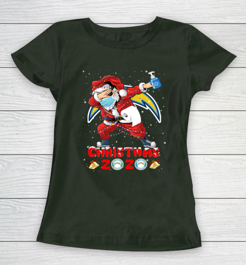 Los Angeles Chargers Funny Santa Claus Dabbing Christmas 2020 NFL Women's T-Shirt 4