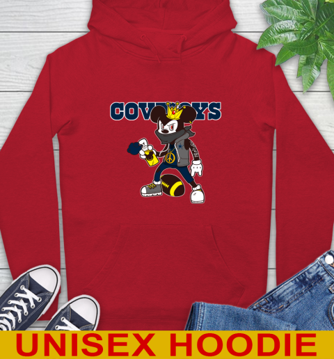 Dallas Cowboys NFL Football Mickey Peace Sign Sports Hoodie 10
