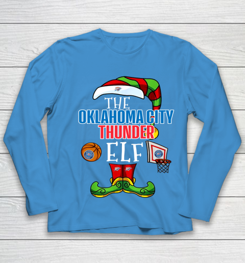 Oklahoma City Thunder Christmas ELF Funny NBA Youth Long Sleeve 5