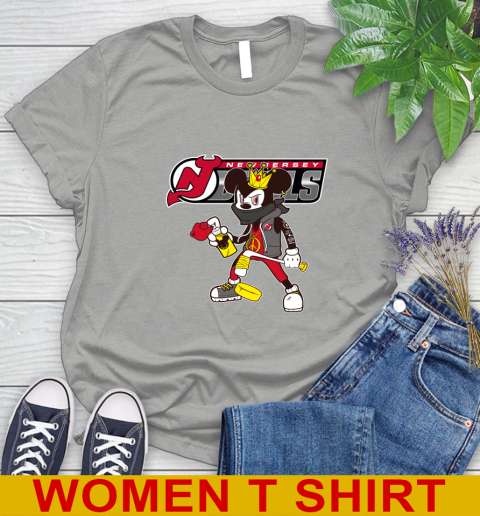 New Jersey Devils NHL Hockey Mickey Peace Sign Sports Women's T-Shirt 11