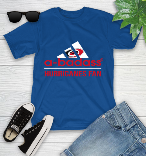 NHL A Badass Carolina Hurricanes Fan Adidas Hockey Sports Youth T-Shirt 12