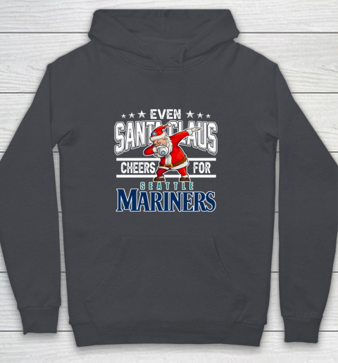 EveSeattle Mariners Even Santa Claus Cheers For Christmas MLB Youth Hoodie 5