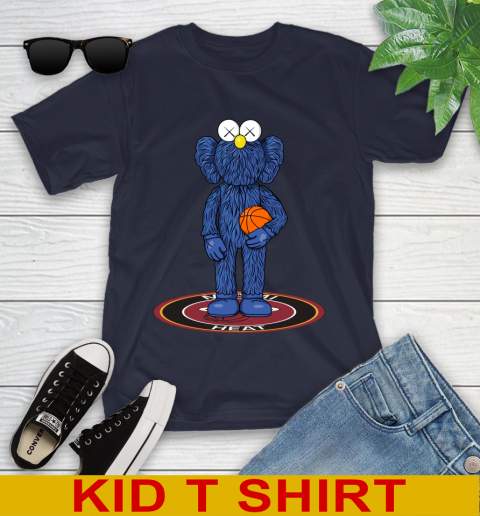 NBA Basketball Miami Heat Kaws Bff Blue Figure Shirt Youth T-Shirt 3