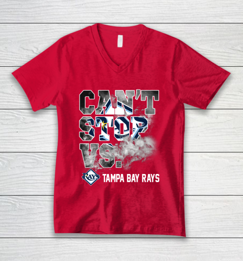 MLB Tampa Bay Rays Baseball Can't Stop Vs Rays V-Neck T-Shirt 6