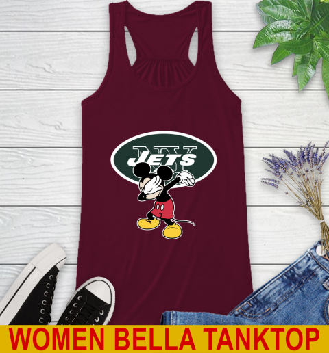 New York Jets NFL Football Dabbing Mickey Disney Sports Racerback Tank 3