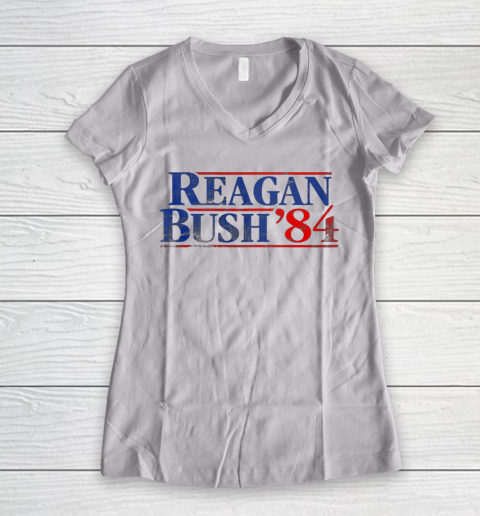Reagan Bush 84 Vintage Style Conservative Republican Women's V-Neck T-Shirt