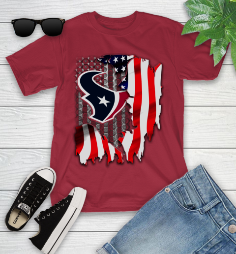 Houston Texans NFL Football American Flag Youth T-Shirt 14
