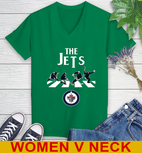 NHL Hockey Winnipeg Jets The Beatles Rock Band Shirt Women's V-Neck T-Shirt 5