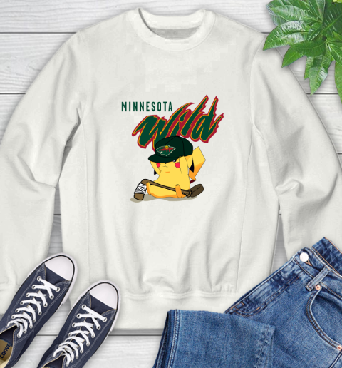 NHL Pikachu Hockey Sports Minnesota Wild Sweatshirt