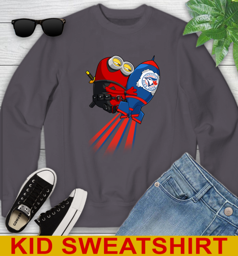 MLB Baseball Toronto Blue Jays Deadpool Minion Marvel Shirt Youth Sweatshirt 5