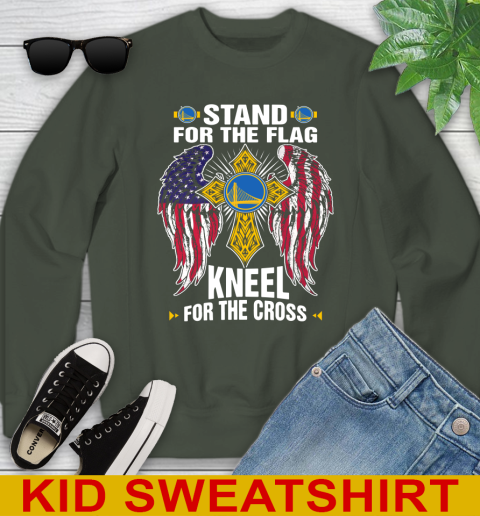 NBA Basketball Golden State Warriors Stand For Flag Kneel For The Cross Shirt Youth Sweatshirt 8