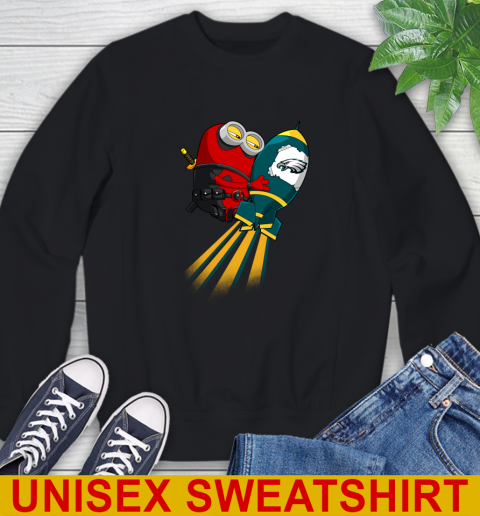 NFL Football Philadelphia Eagles Deadpool Minion Marvel Shirt Sweatshirt