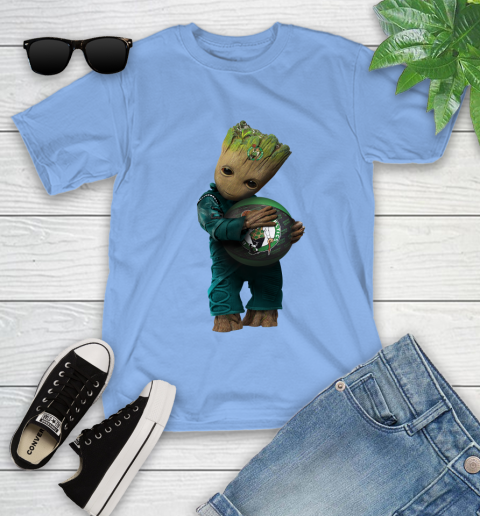 NBA Groot Guardians Of The Galaxy Basketball Sports Boston Celtics Youth T-Shirt 11