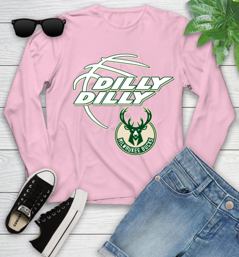NBA Milwaukee Bucks Dilly Dilly Basketball Sports Youth Long Sleeve 10