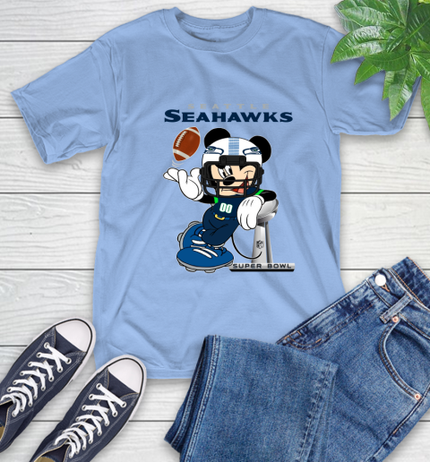 NFL Seattle Seahawks Mickey Mouse Disney Super Bowl Football T Shirt T-Shirt 11