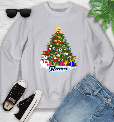 Los Angeles Rams Merry Christmas NFL Football Sports Youth Sweatshirt 4