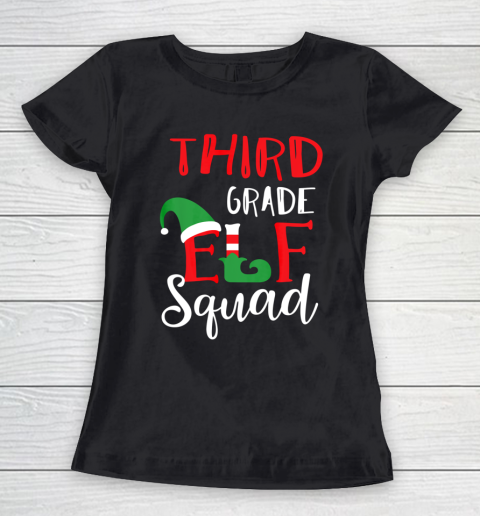 Elf Squad Third Grade Christmas Teacher Women's T-Shirt