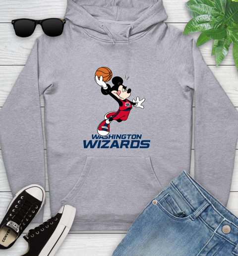 NBA Basketball Washington Wizards Cheerful Mickey Mouse Shirt Youth Hoodie 6