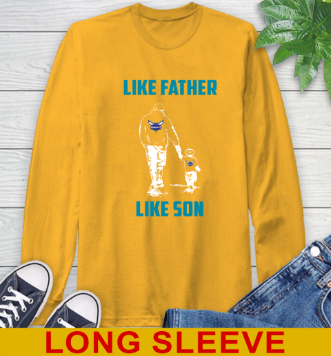 Charlotte Hornets NBA Basketball Like Father Like Son Sports Long Sleeve T-Shirt - Image 3