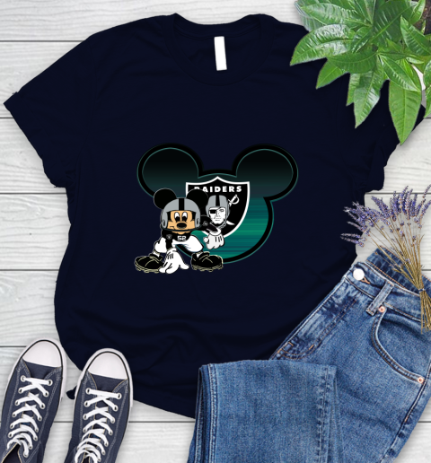 NFL Oakland Raiders Mickey Mouse Disney Football T Shirt Women's T-Shirt 3