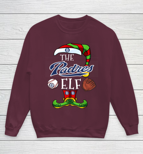 San Diego Padres Christmas ELF Funny MLB Youth Sweatshirt 4