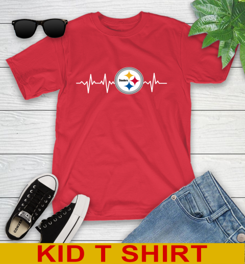 Pittsburgh Steelers NFL Football Heart Beat Shirt Youth T-Shirt 11